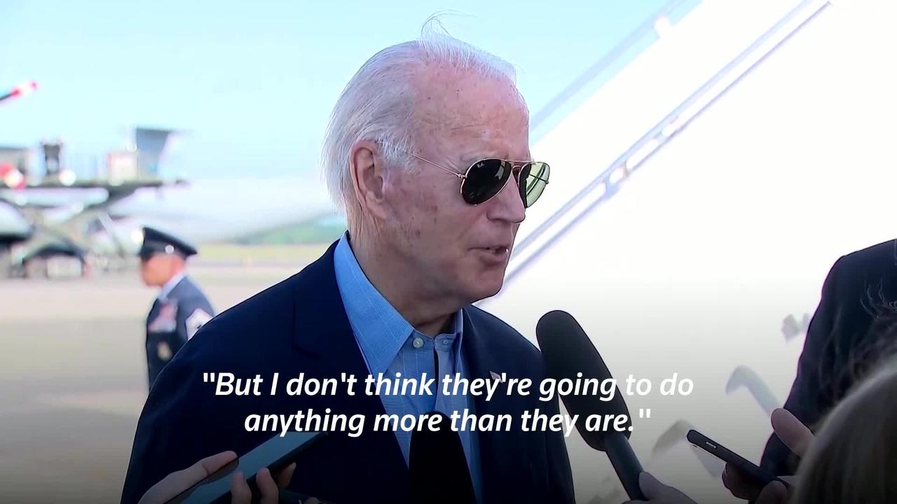 Biden says 'not worried' by Chinese military maneuvers