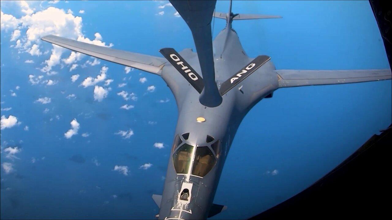 B-1B Lancer refueling over the pacific