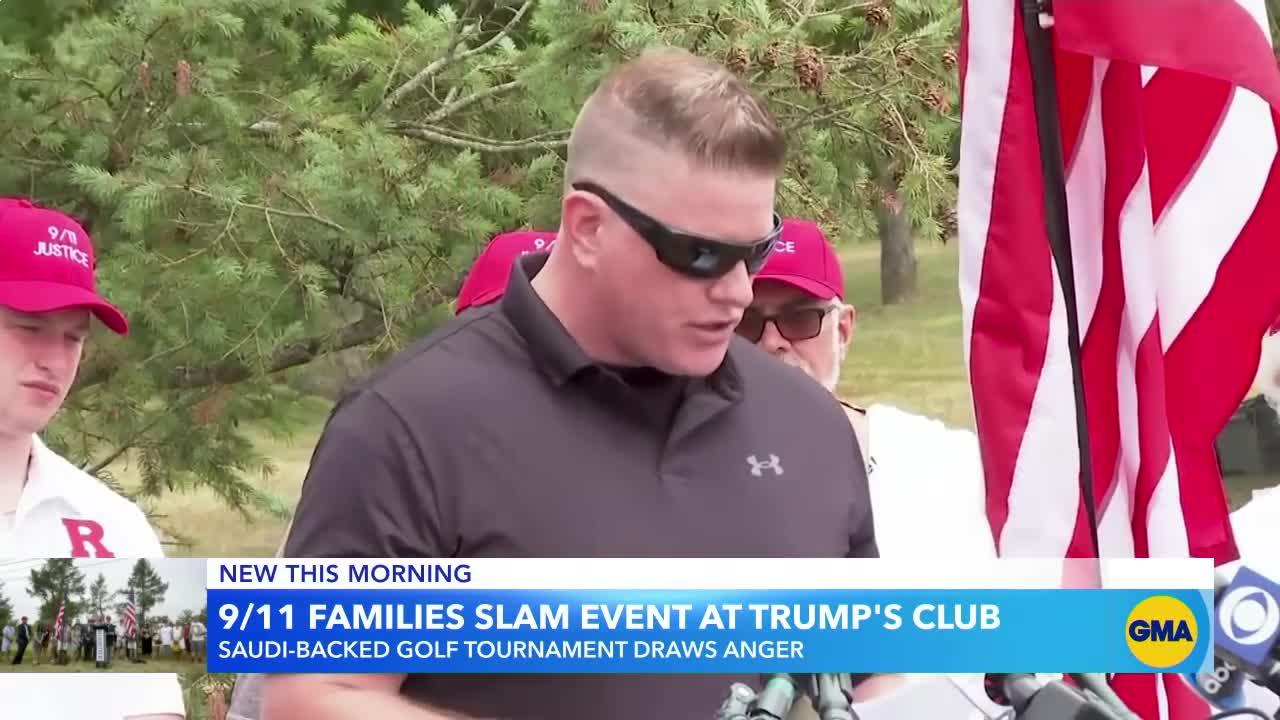 9.11 victims' families slam event at Trump's golf club l GMA