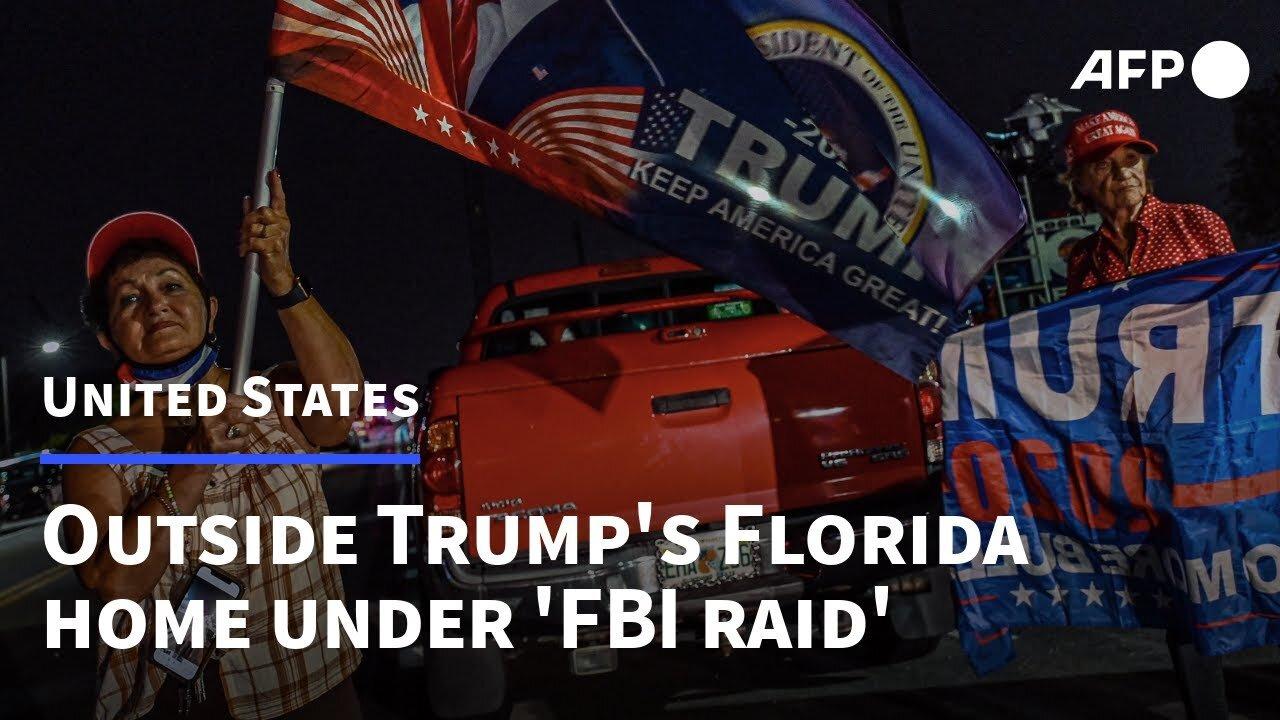 Supporters outside Trump's Florida home under 'FBI raid'