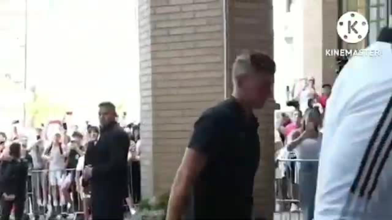 RealMadrid's player arrives for super cup