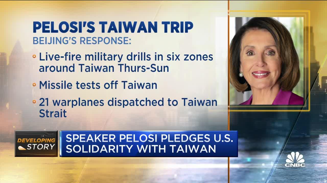 Speaker Nancy Pelosi pledges U.S. solidarity with Taiwan