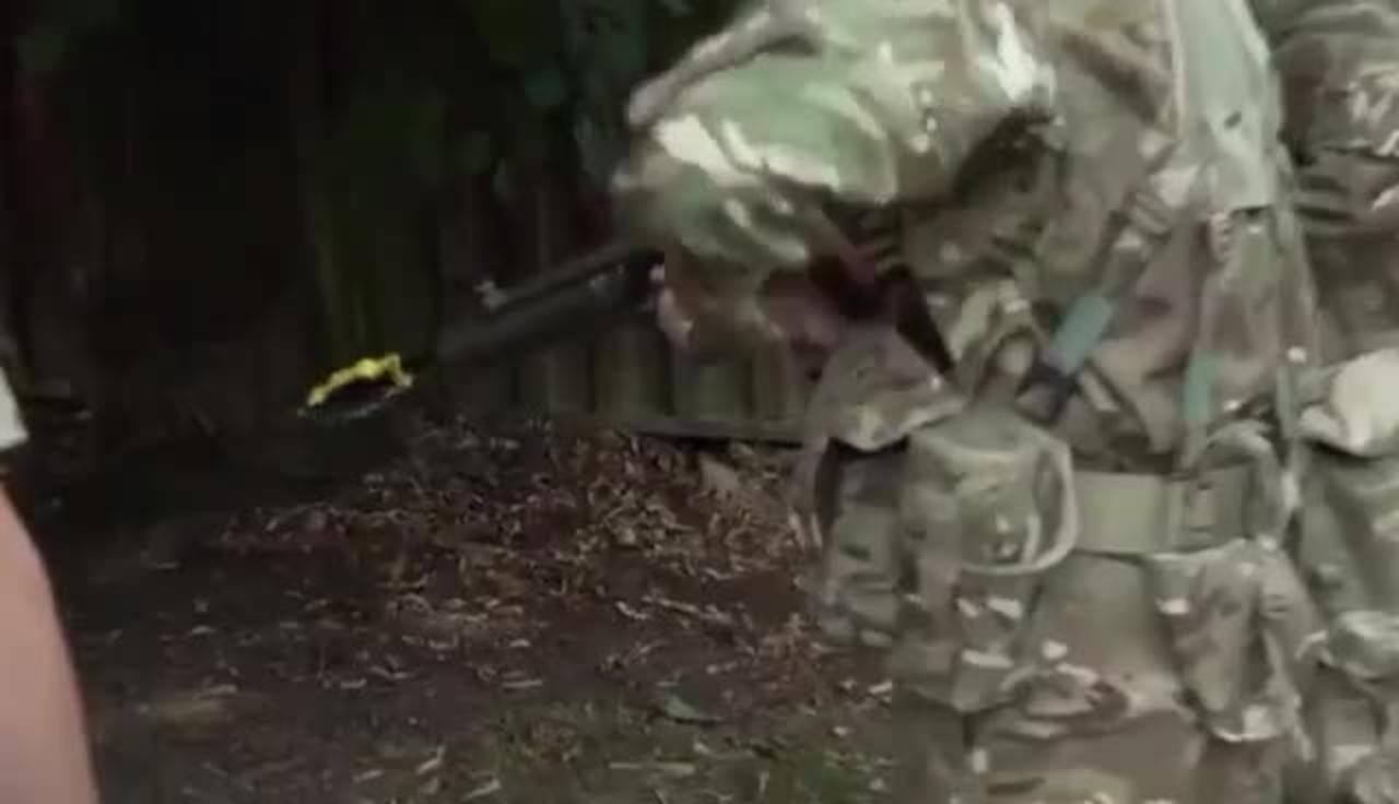 Ukrainian military personnel training in the UK.