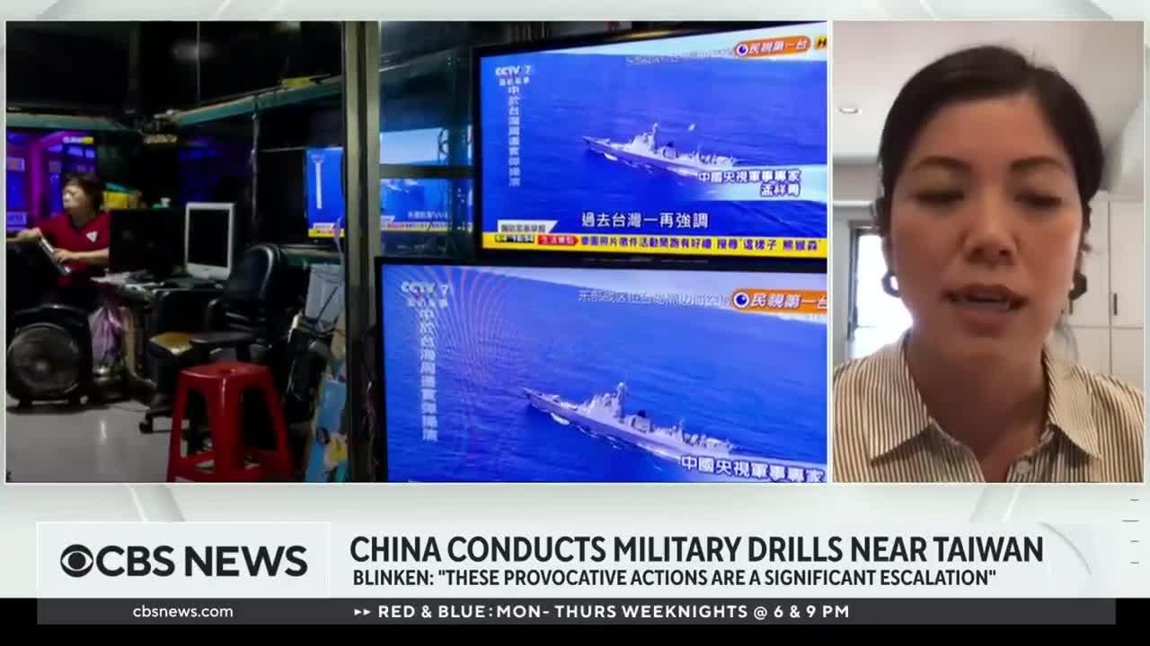 U.S. tensions with China rise as Beijing conducts military drills near Taiwan