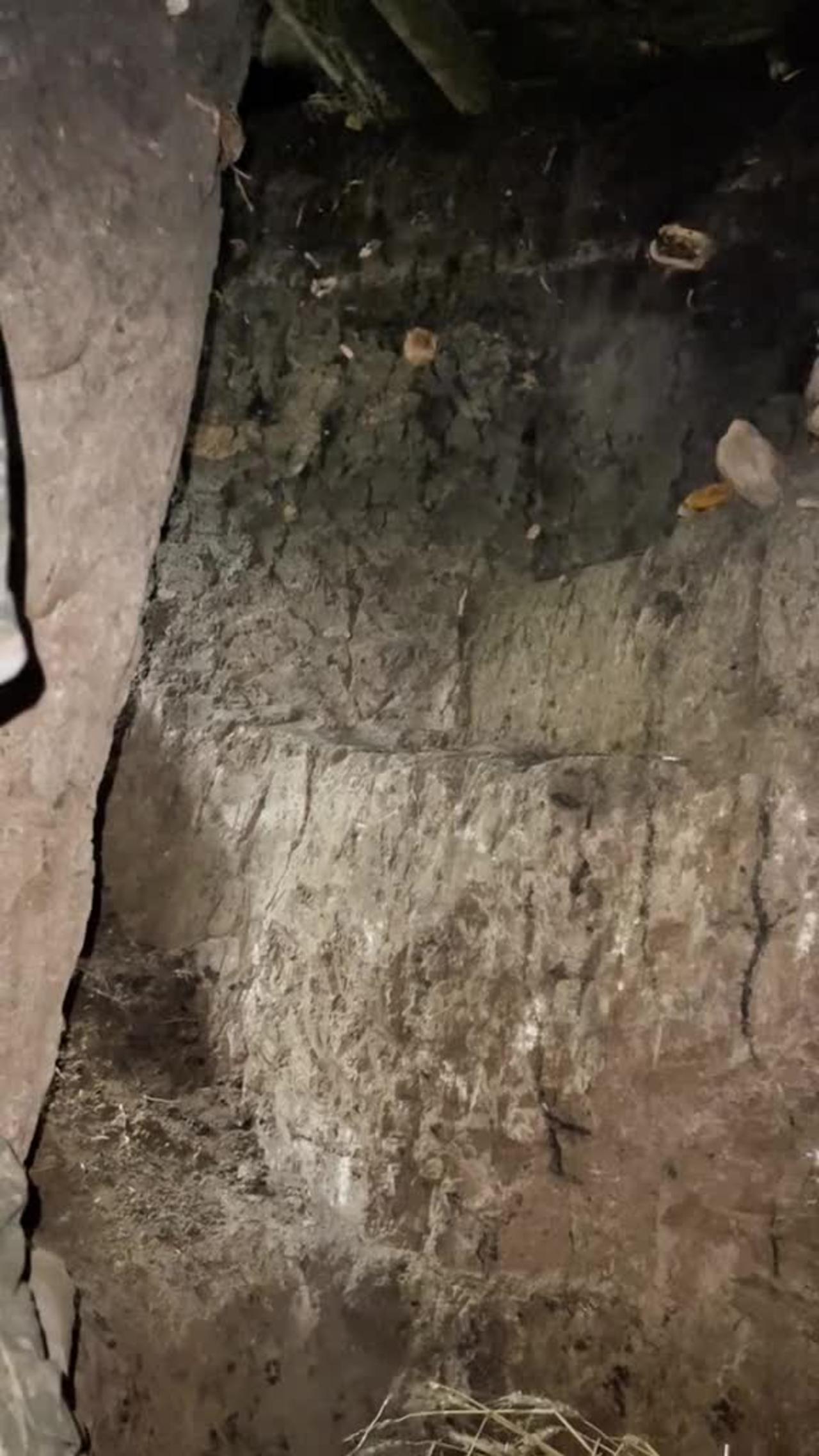 Ukrainian army men hiding and chilling in the cave
