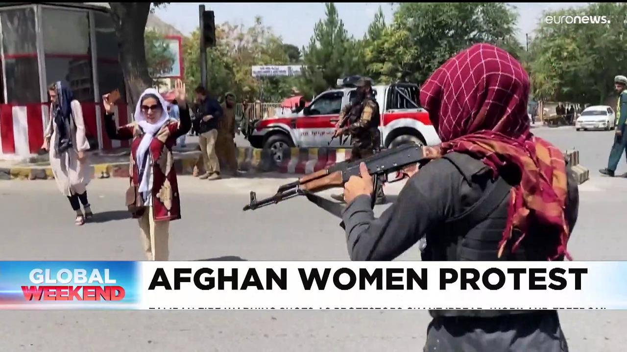 Taliban fire warning shots amid rare women's protest in Afghan capital