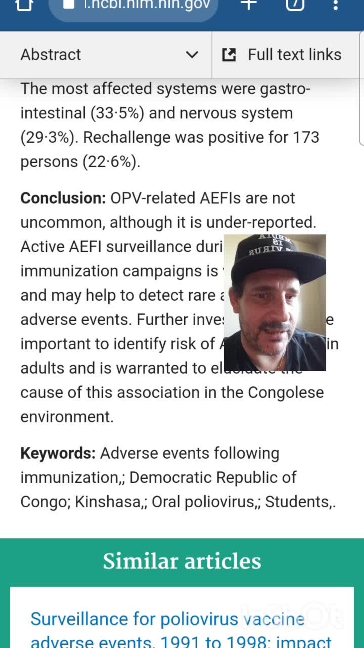 Important POLIO Information: Adverse events following immunization with oral poliovirus in Kinshasa, Democratic Republic of Cong