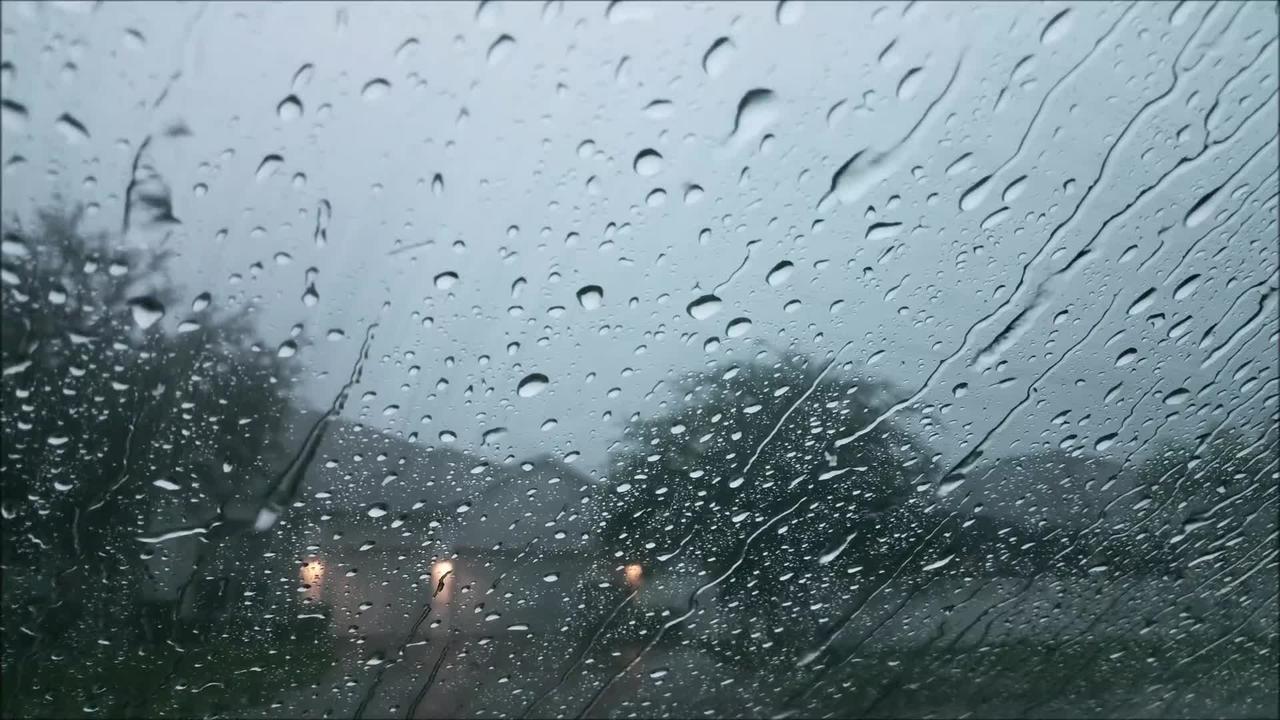 Rain Sound For Sleep, 30 Minutes Relaxing Raining On Car Glass Windows, Thunder Sounds Heavy Drops