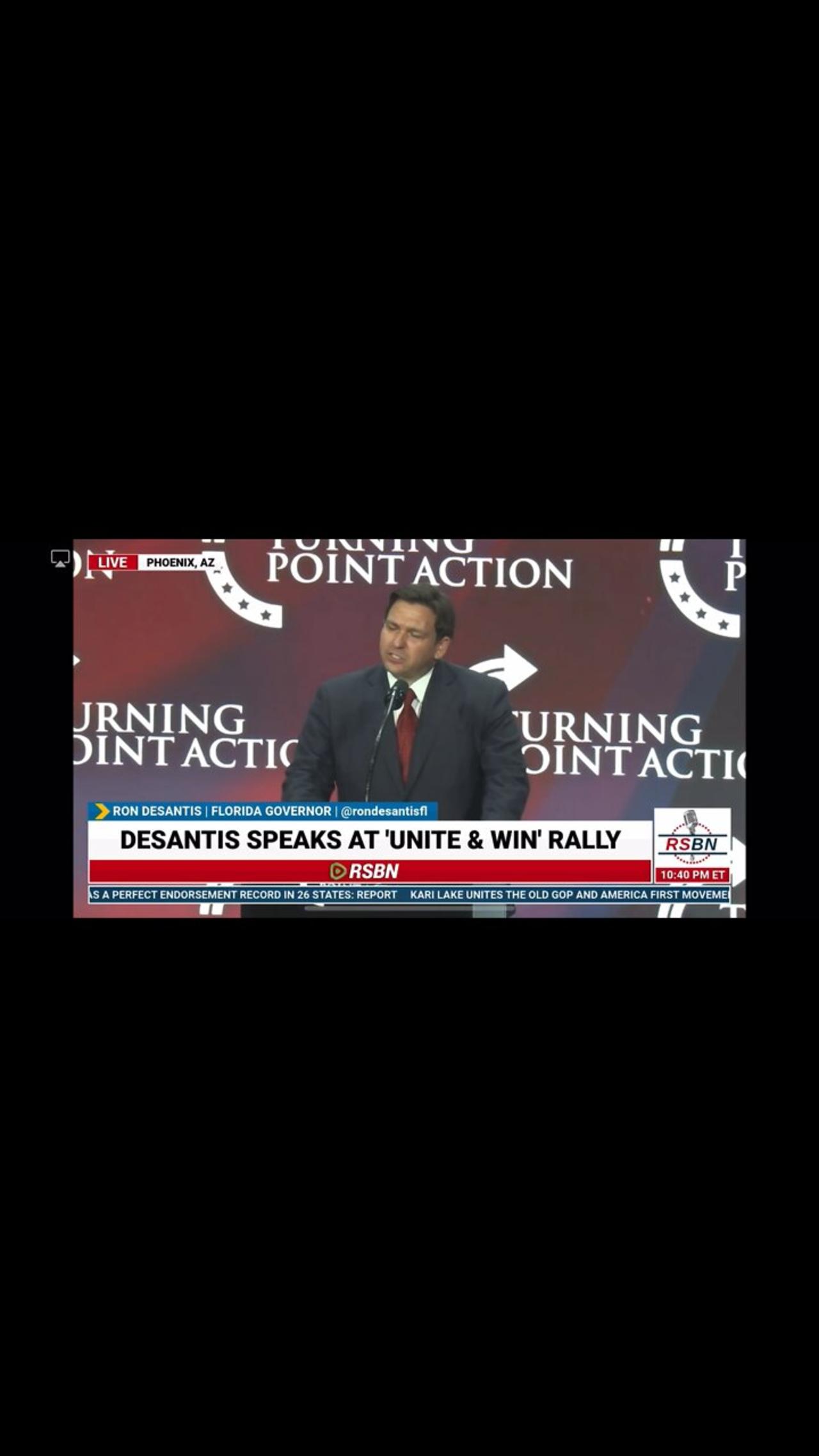 Ron Desantis Speaks at Unite & Win Rally