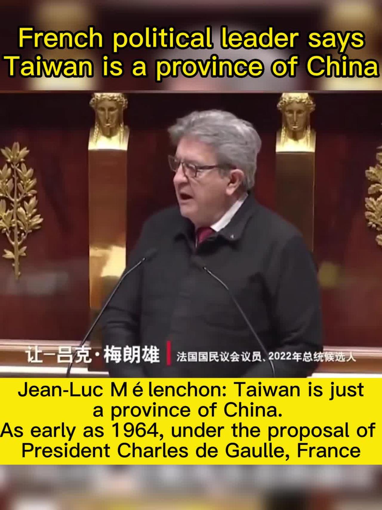 French political leader: Taiwan is a province of China
