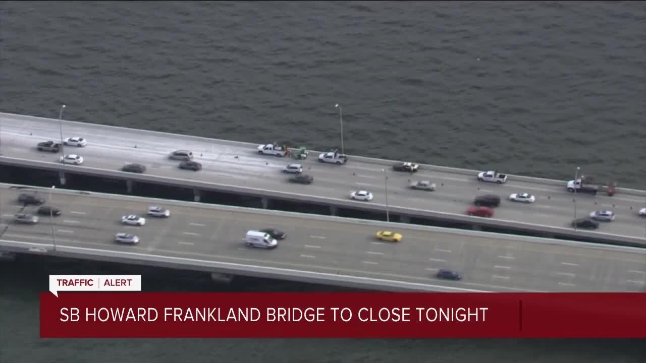 Traffic Alert: Southbound lanes of Howard Frankland Bridge to close Monday