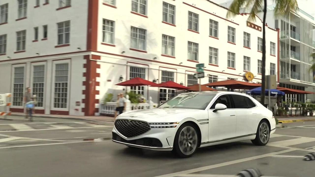 2023 Genesis G90 in White Driving Video