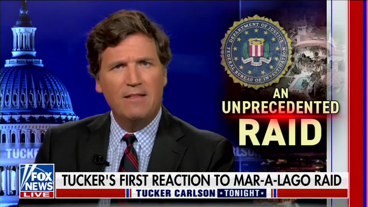 Tucker Carlson Sounds Off on FBI Mar-a-Lago Raid for the First Time