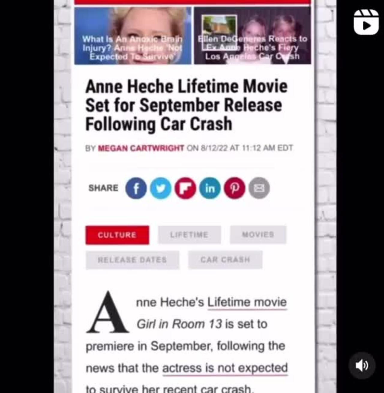 ANNE HECHE: DIED IN CAR CRASH?