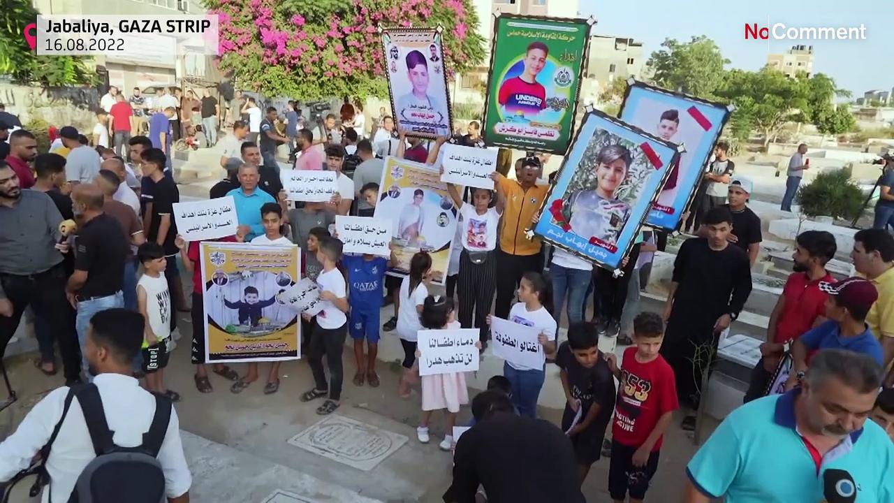 Palestinians hold protest for children slain during Gaza conflict