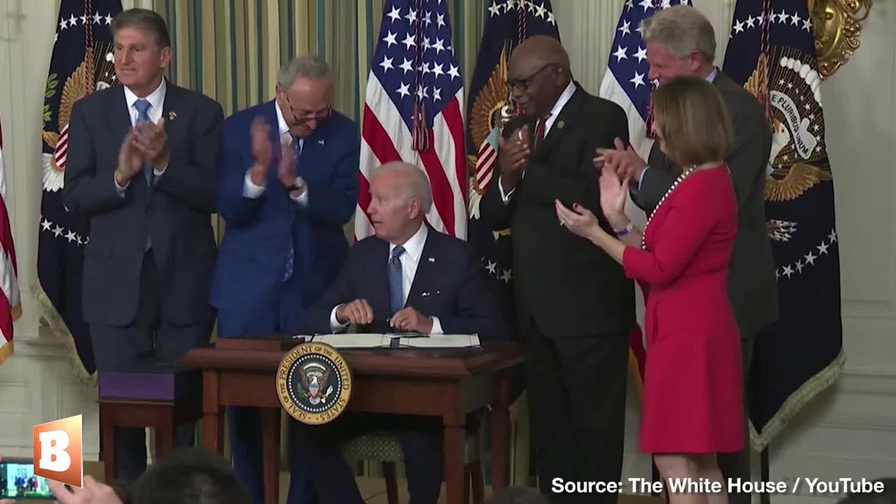 Biden Gloats While Signing Massive Tax and Spending Bill, Gives Pen to Joe Manchin