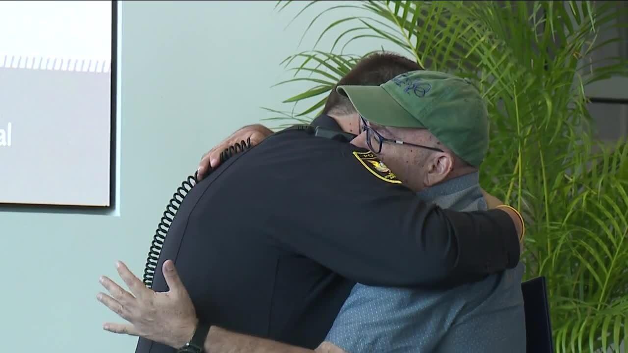 Tampa International Airport police officer reunites with man whose life he saved after crash