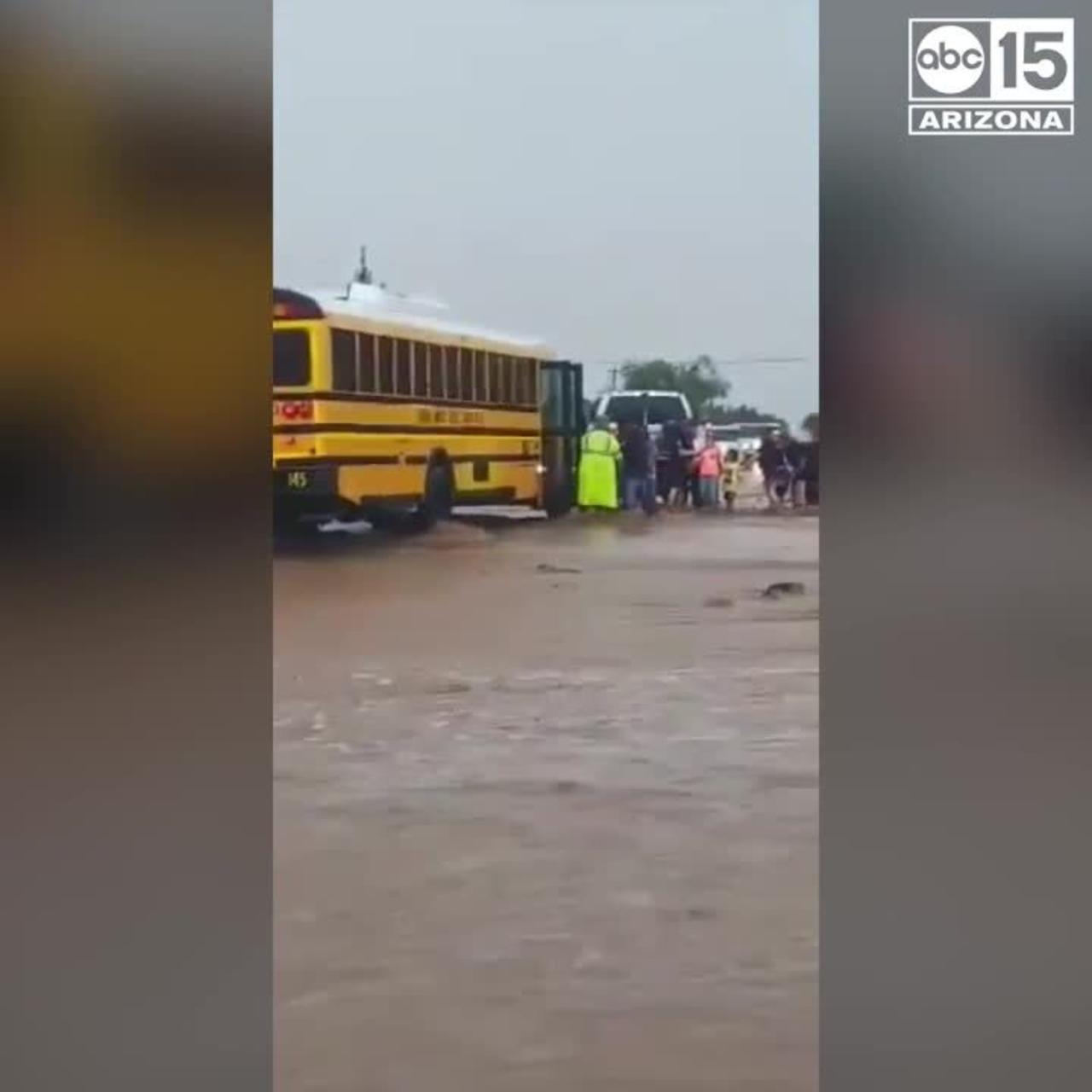 39 students, two drivers rescued from school bus outside Tucson in flood water