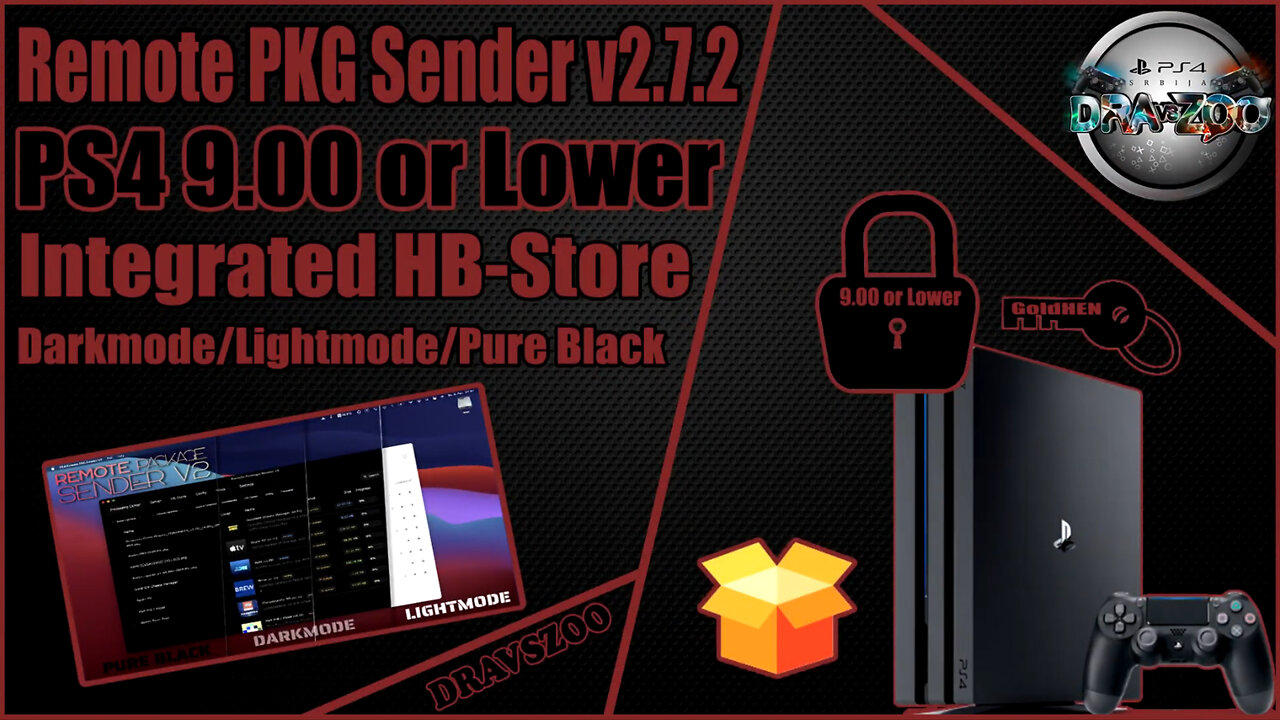PS4 Remote PKG Sender v2.7.2 | PS4 9.00 or Lower | Integrated HB-Store | Darkmode | Quick Testing