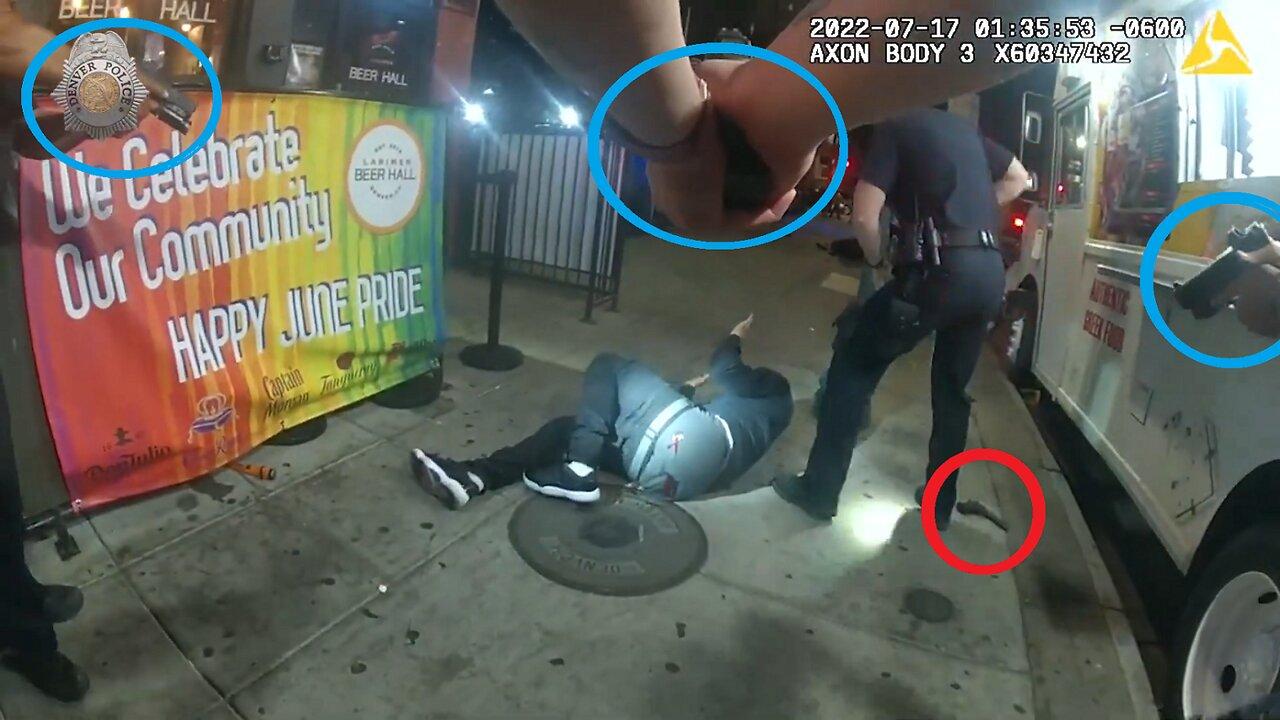 Bodycam shows Denver police shooting in LoDo injuring 6 bystanders and man with a gun - Jordan Waddy