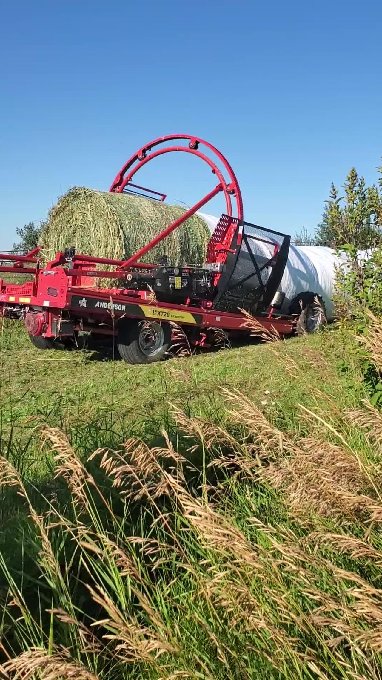 Wrapping Oat Greenfeed bales