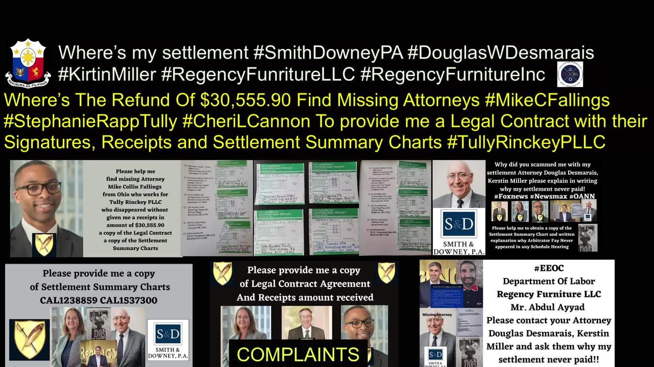 #OneNewsPage SmithDowneyPA Settlement Never Paid RegencyFurnitureLLC Douglas W. Desmarais Kirstin Miller Tully Rinckey PLLC Refu