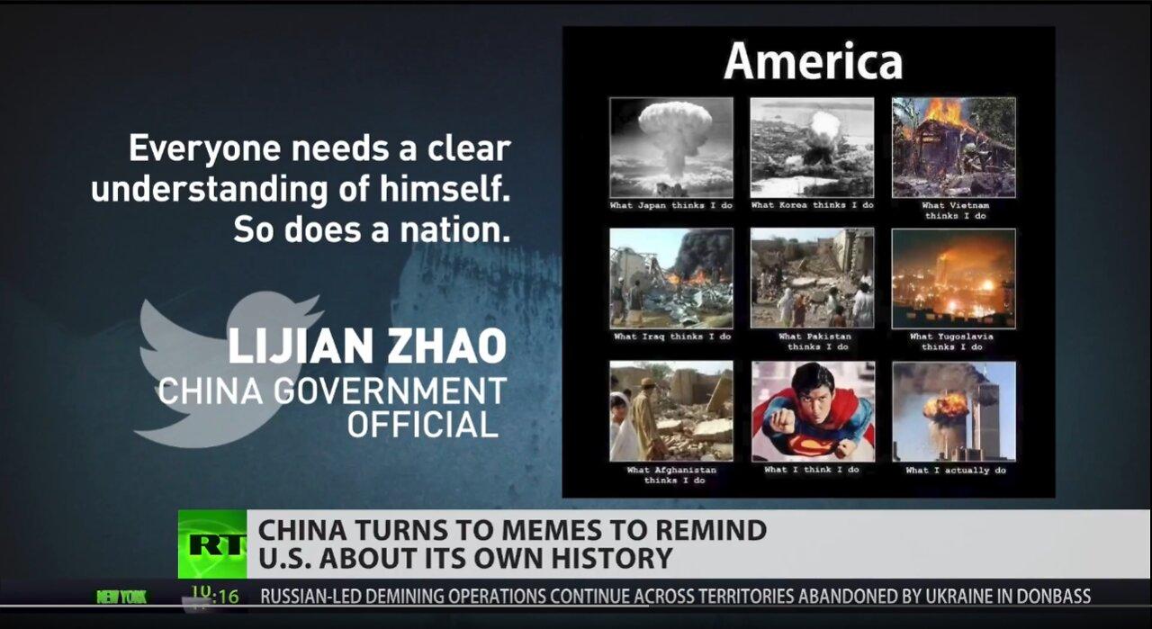 La Cina ricorda agli USA la propria storia usando i meme.Zhao Lijian,ha postato su Twitter un meme che evidenzia la storia degli