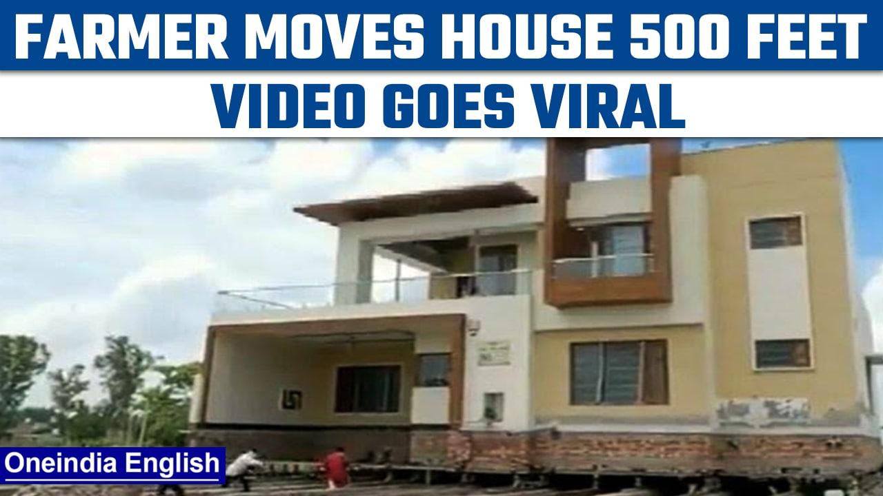 Punjab: Farmer moves his house 500 feet to save it from demolition, Watch | Oneindia News *News