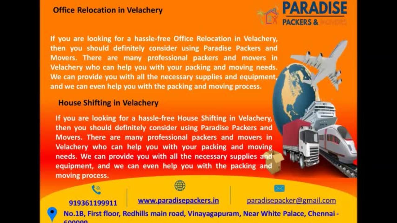 Packers and Movers in Velachery Chennai - Local Movers