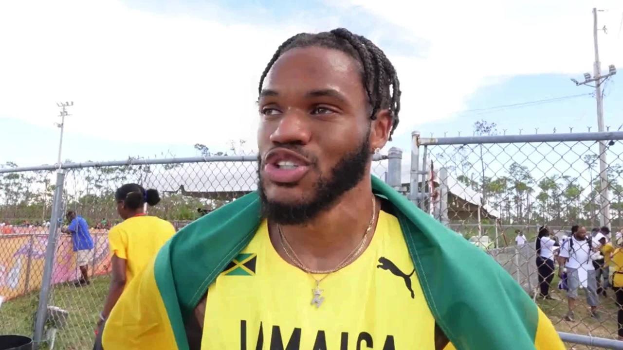 Andrew Hudson interview after winning 200m gold for Jamaica at the NACAC 2022