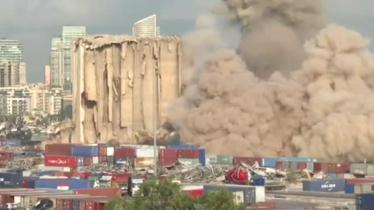 More Beirut port silos, partly destroyed by the 2020 explosion, have collapsed