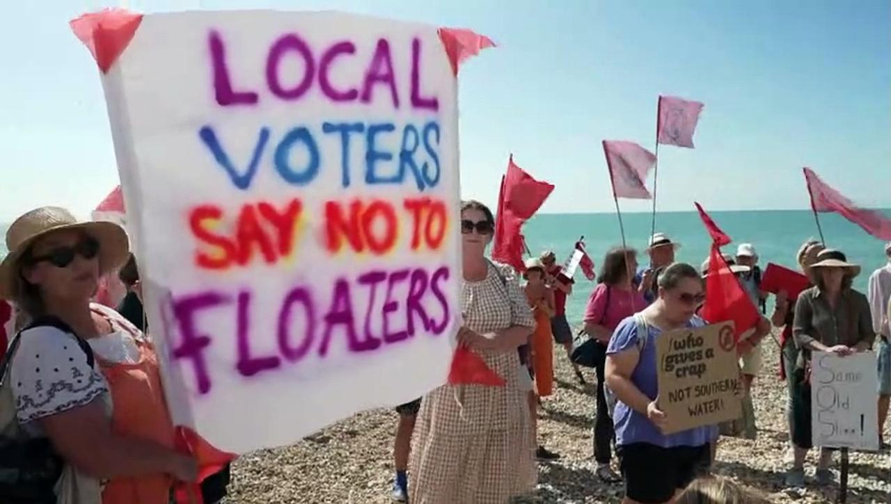 Protesters take to the beaches against sewage releases