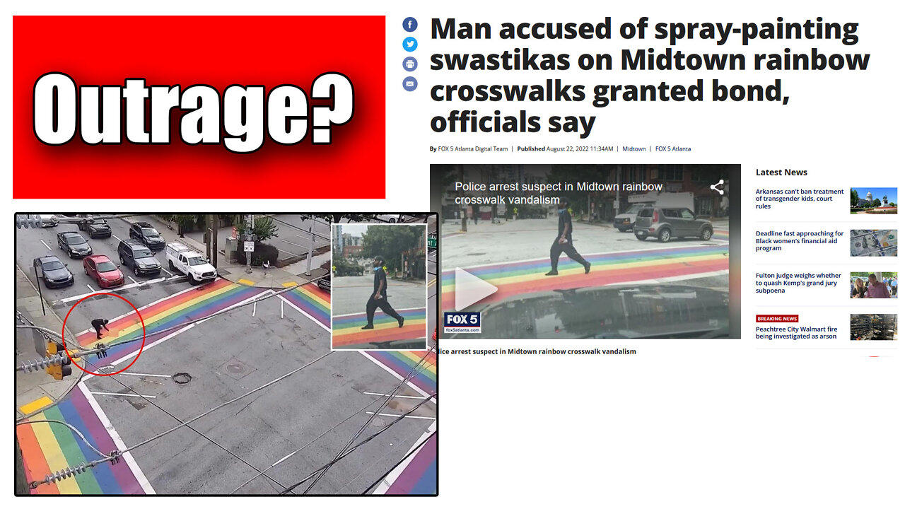 Man Sprays Hate Symbol On Iconic Rainbow Crosswalk No Outrage