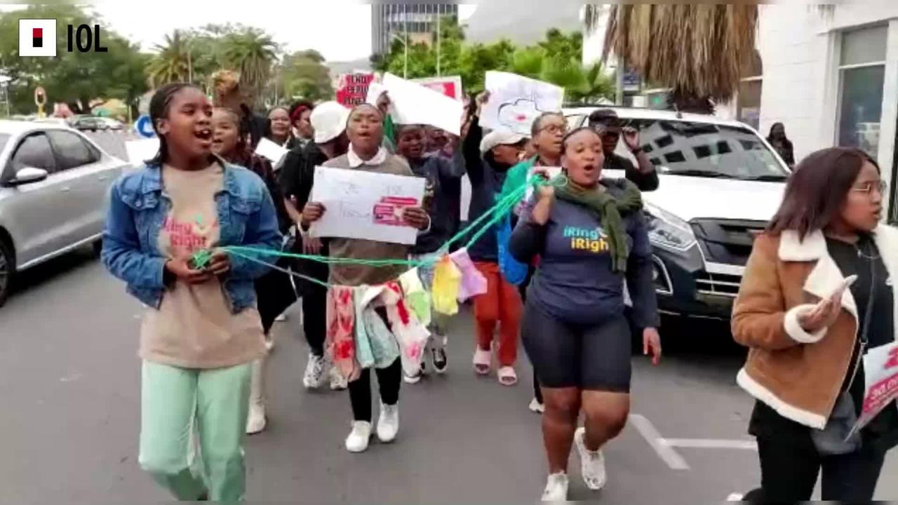 Watch: Protest march to end period poverty