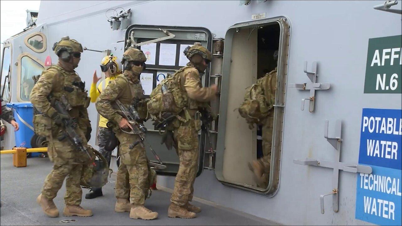 Land Forces Embarkation onto HMAS Canberra