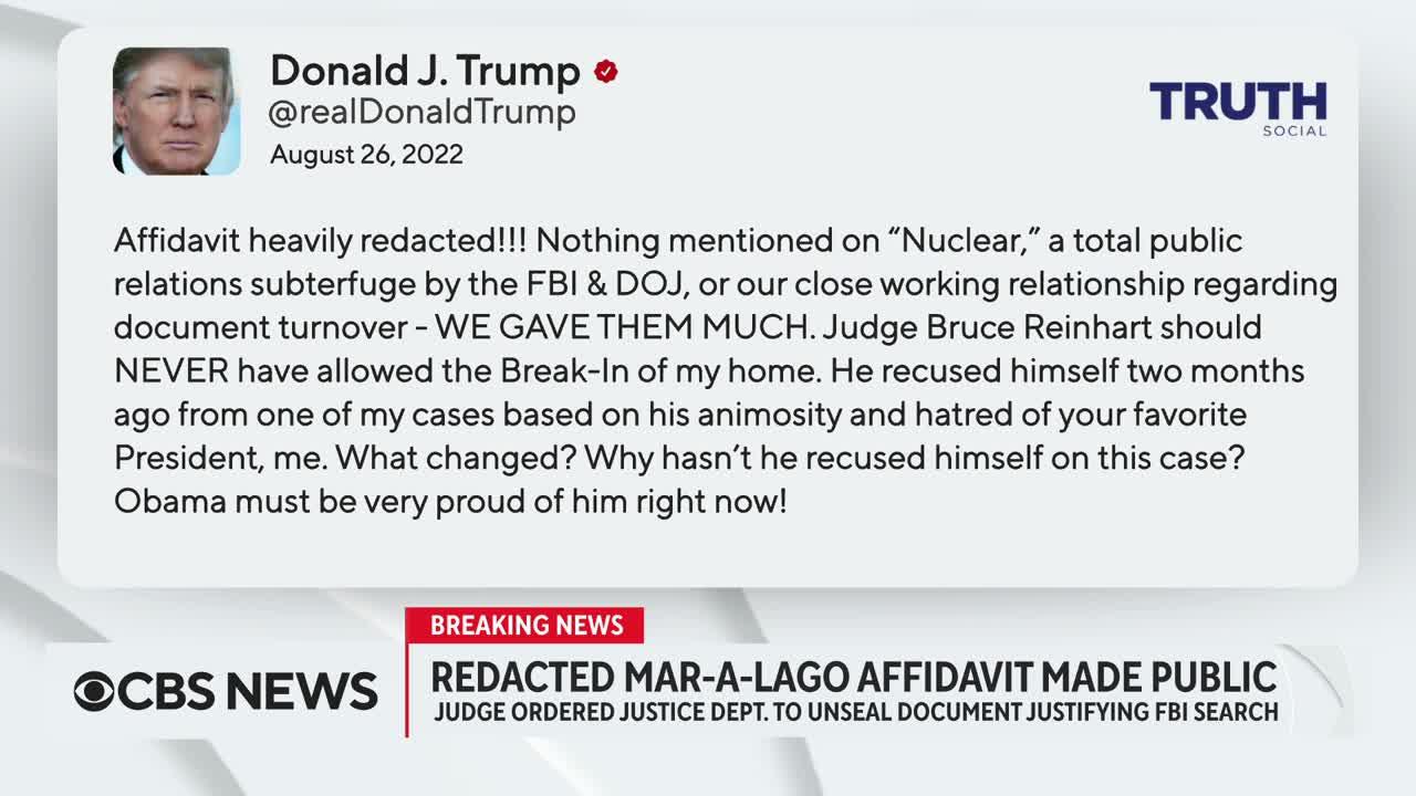 What's in the redacted Mar-a-Lago affidavit that was released to the public