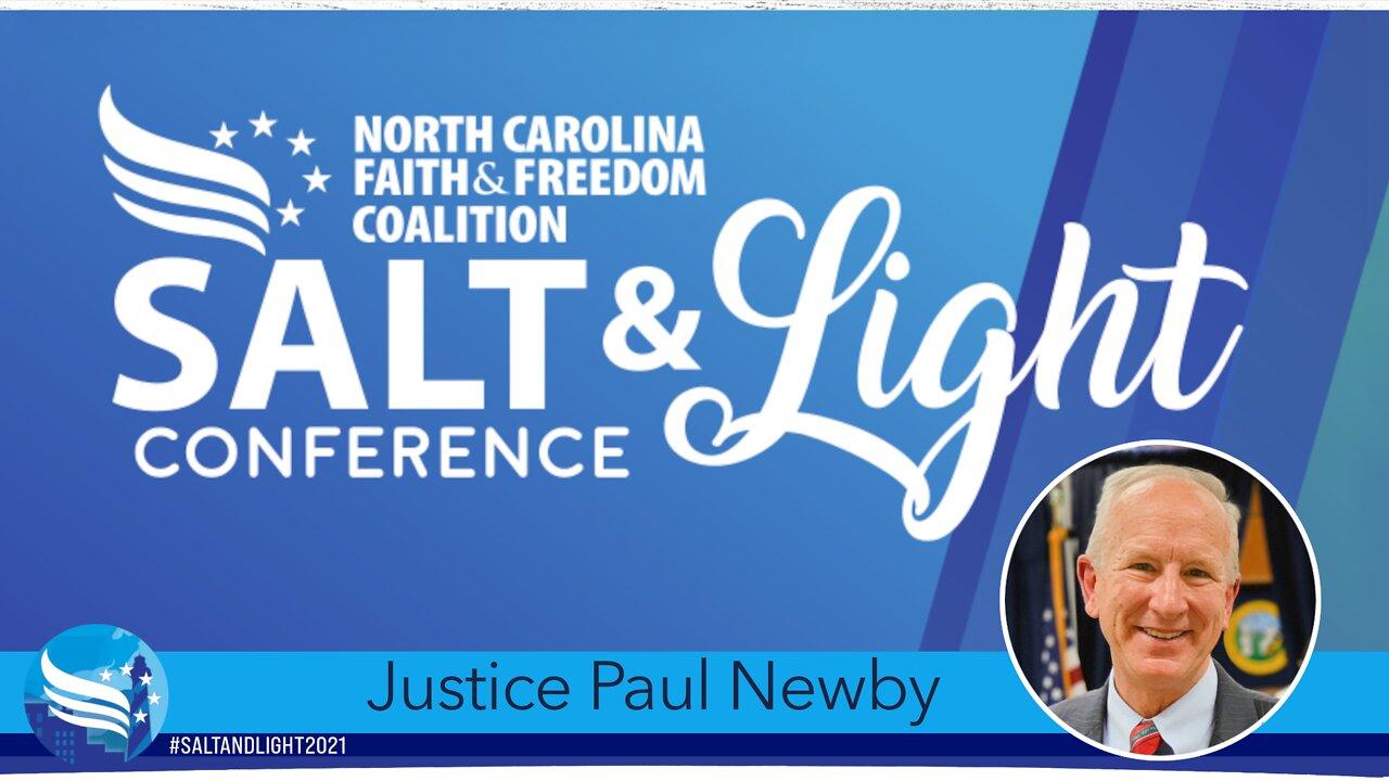Chief Justice Paul Newby at the 2021 NC Faith & Freedom Salt & Light Conference