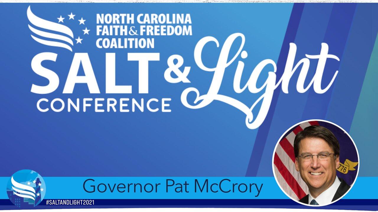 Pat McCrory at the 2021 NC Faith & Freedom Salt & Light Conference
