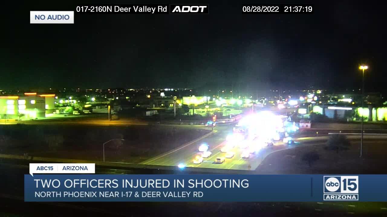 Two Phoenix officers hurt in shooting near I-17 and Deer Valley Road