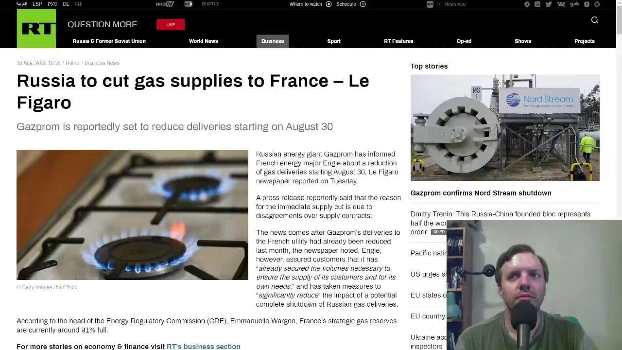Russian Gazprom cuts off gas supplies to France's Engie gas company