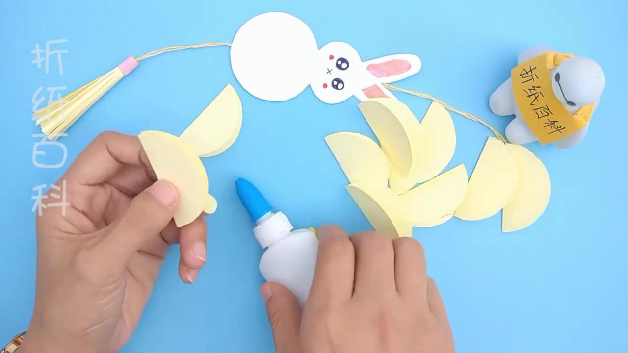 Mid-Autumn Festival handmade rabbit lantern, cute and cute, handmade DIY origami tutorial7