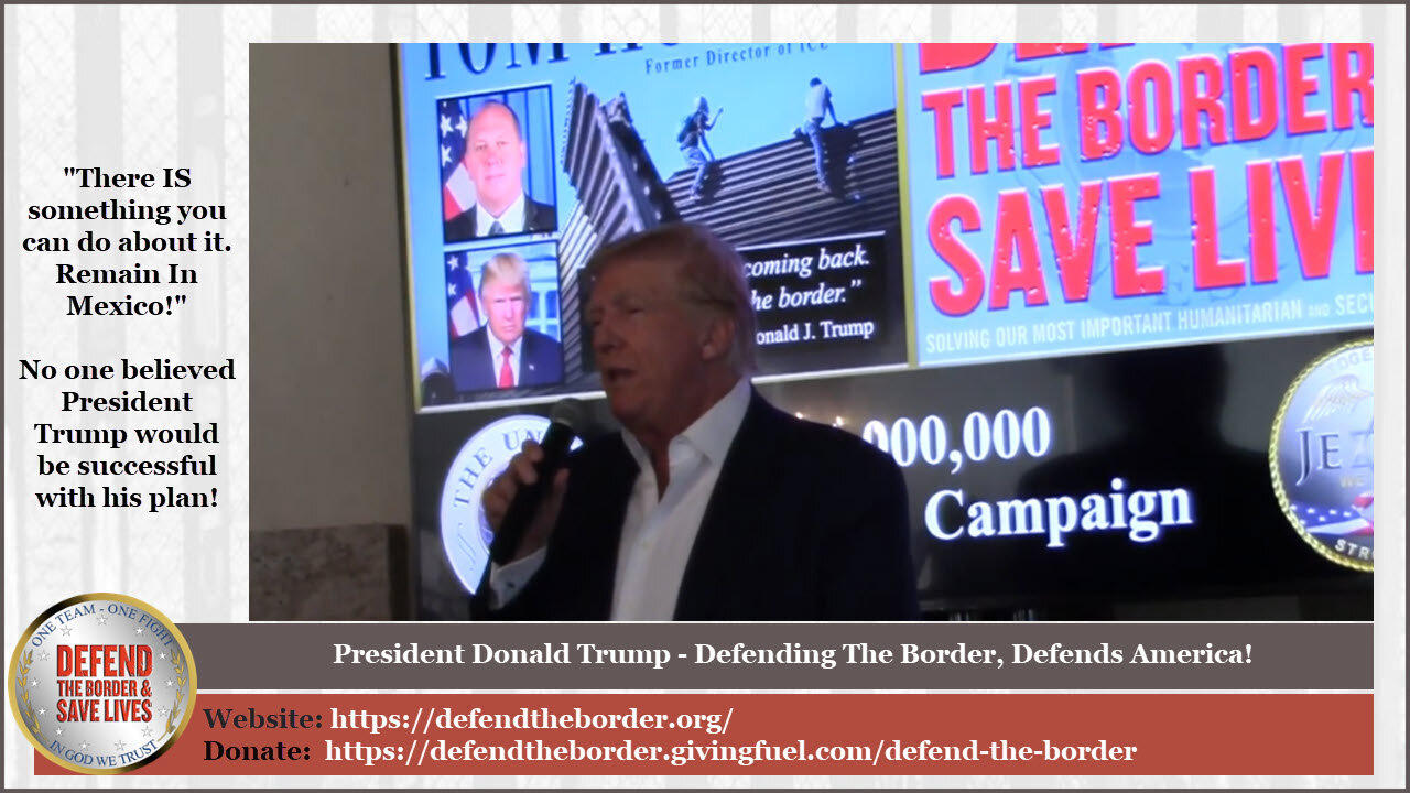 Defend The Border - President Trump Speaks - Southern Border WAS FIXED!