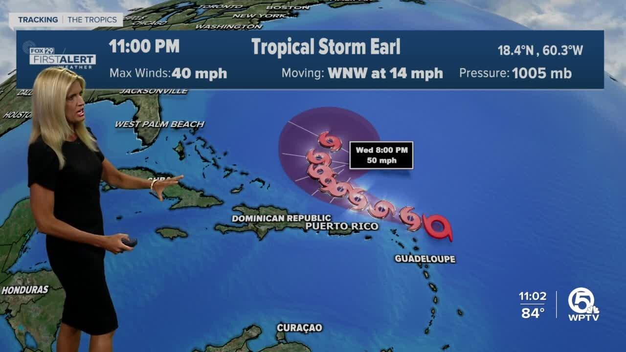 Tropical Storm Earl forms in Atlantic Ocean