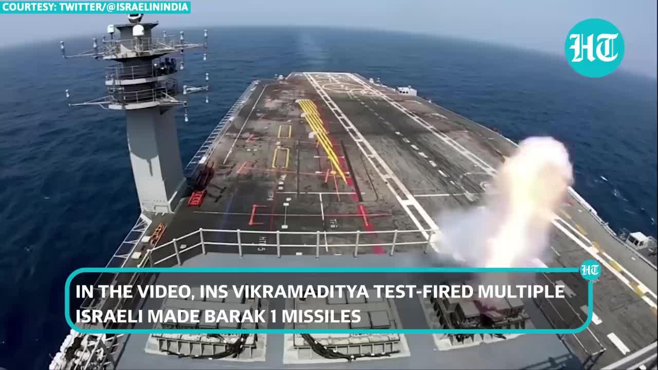 Indian Navy's INS Vikramaditya fires Israel-made Barak missiles; Israeli envoys shares video
