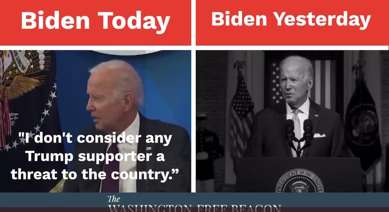 BREAKING: (Oops) I don’t consider any Trump supporter as a threat to the country. ~Joe Biden