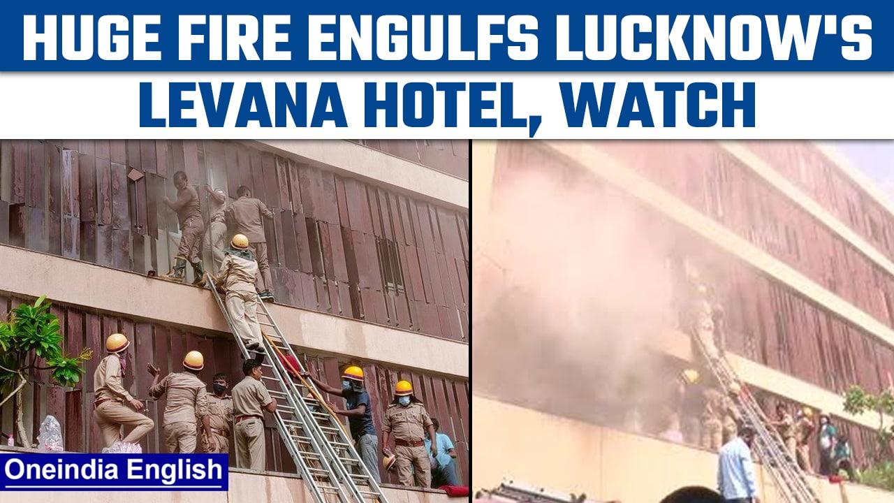 Lucknow: Massive fire breaks out at Levana Hotel, rescue operations underway | Oneindia news *News