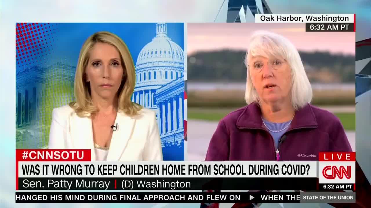 Democrat Sen. Patty Murray is asked if it was a mistake to keep children home from school for so long during the pandemic