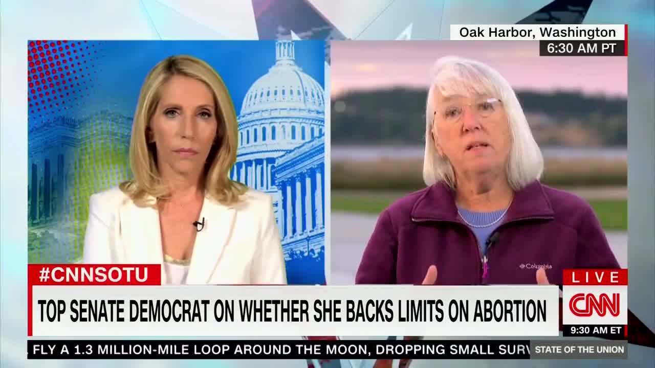 Sen. Patty Murray doesn’t answer the question when asked if she supports limits on abortion