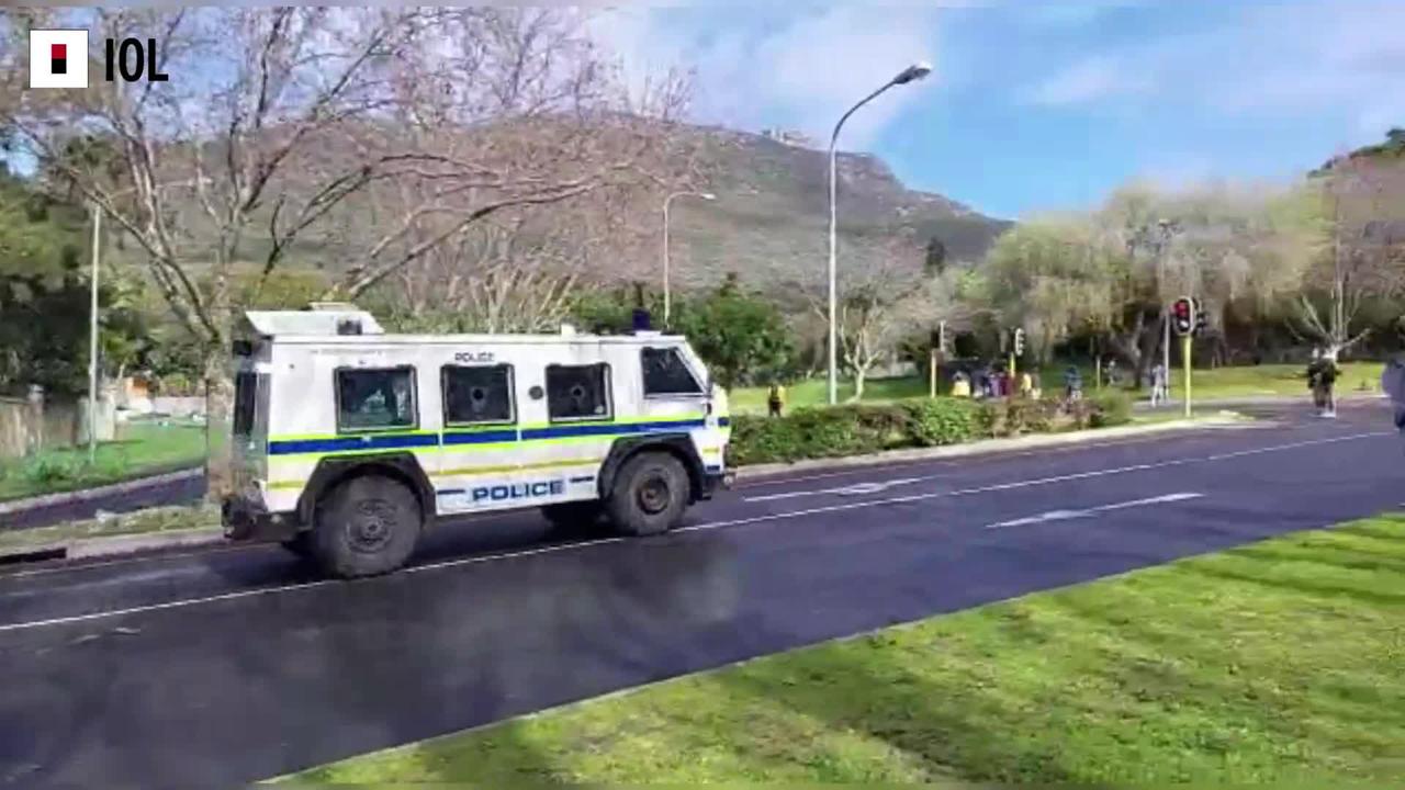 Watch: Police fire stun grenades at protesters in Hout Bay