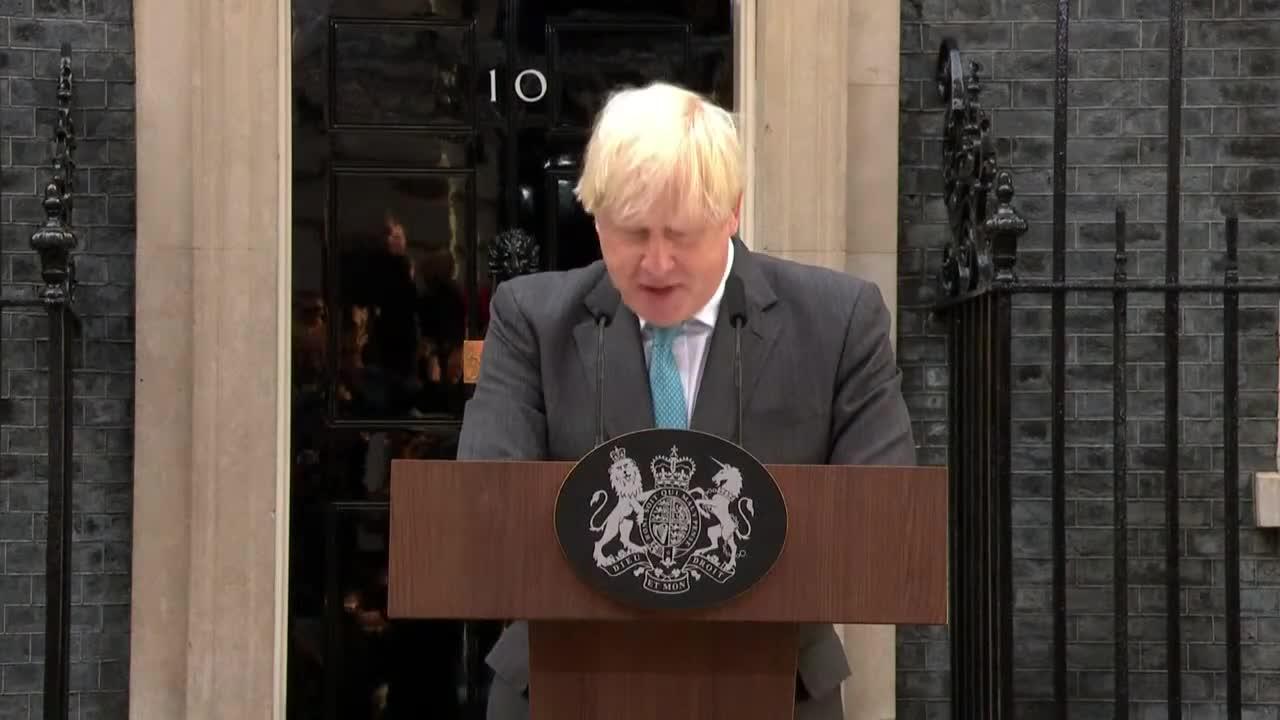 Boris Johnson delivers farewell remarks